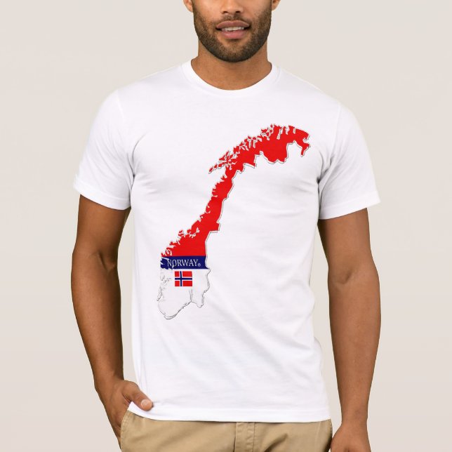 Norway Map Designer Shirt Apparel Sale Him or Hers (Front)