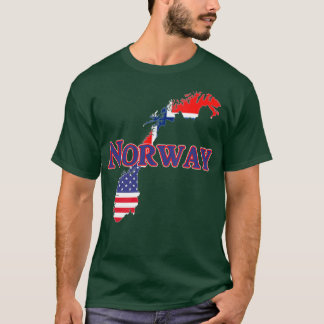 Norway Map Flag Heritage Expat Expatriate T-Shirt