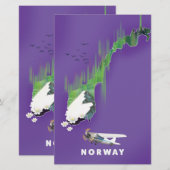 Norway Map Illustrated print poster. (Front/Back)