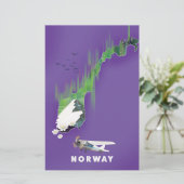Norway Map Illustrated print poster. (Standing Front)