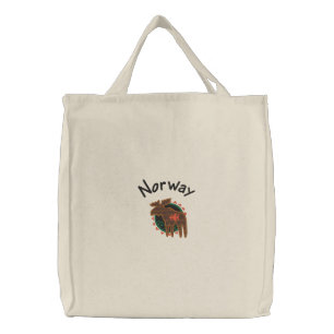 Norway Moose Embroidered Bag