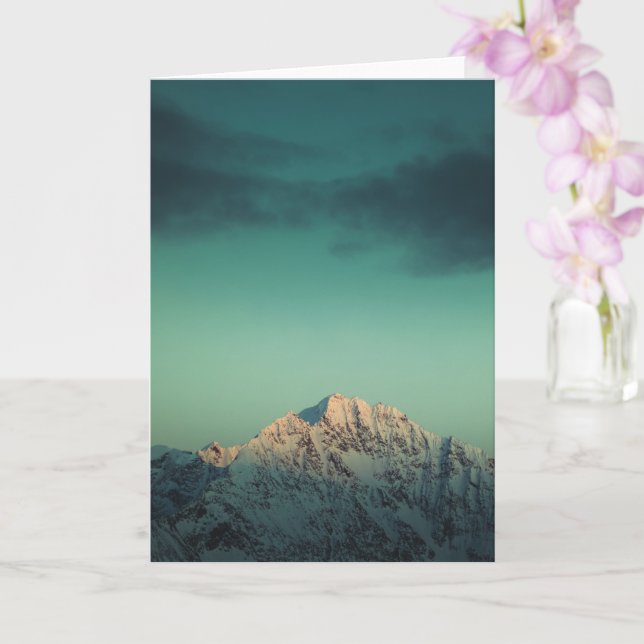 Norway Mountain Landscape Photo Card (Orchid)