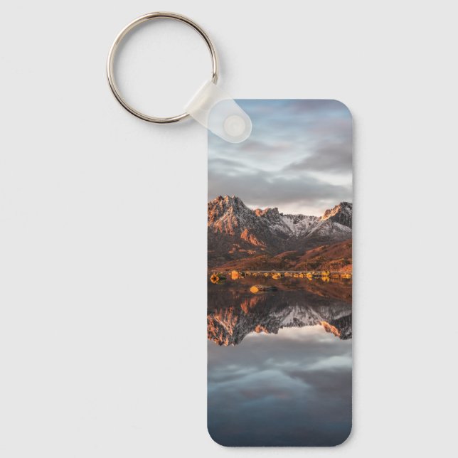 Norway Mountains Landscape Photography Keychain (Front)