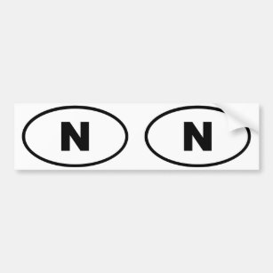 Norway - N - European oval Bumper Sticker