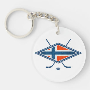 Norway Norge Ice Hockey Logo Keychain