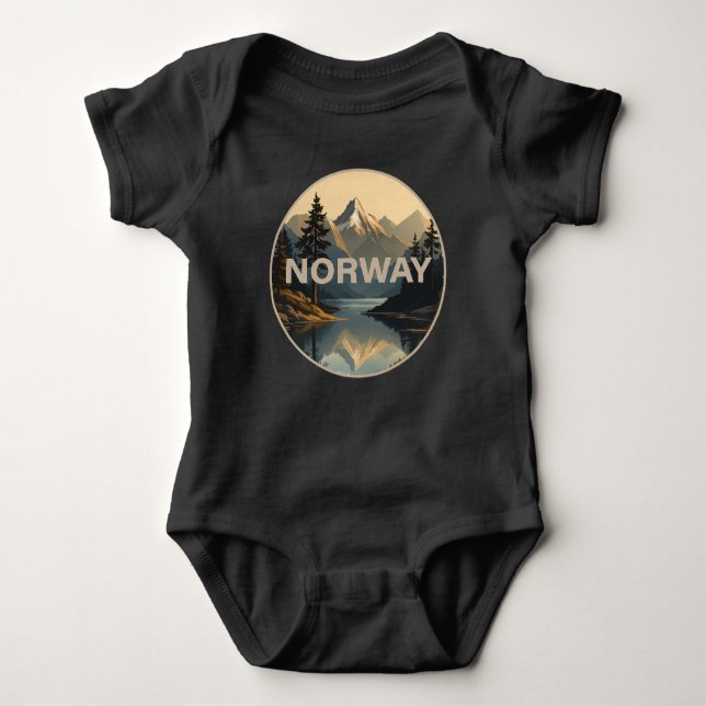 Norway Norge Scandinavia Europe Baby Bodysuit (Front)