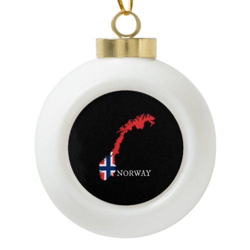 Norway - Norway Flag Ceramic Ball Christmas Ornament