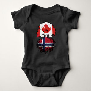 Norway Norwegian Canadian Canada Tree Roots Flag Baby Bodysuit