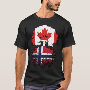 Norway Norwegian Canadian Canada Tree Roots Flag T-Shirt