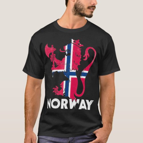 Norway Norwegian Flag Coat of Arms Scandinavia Osl T_Shirt