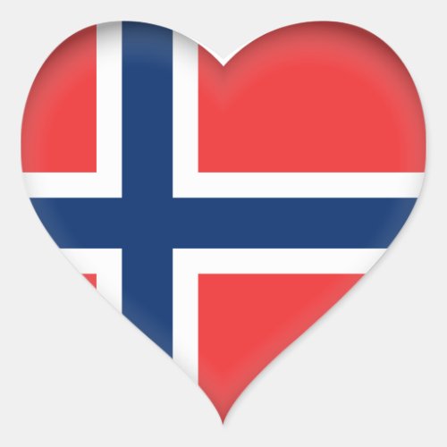 Norway Norwegian Flag Heart Sticker