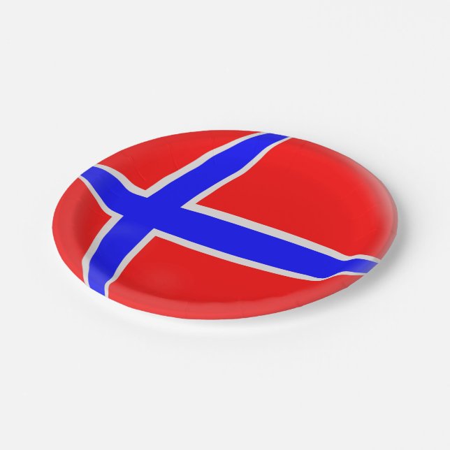 Norway Norwegian Flag Paper Plates (Angled)