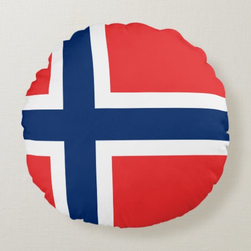 Norway Norwegian Flag Round Pillow