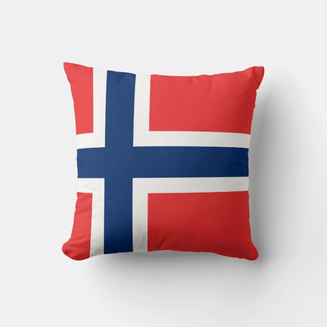 Norway (Norwegian) Flag Throw Pillow (Front)