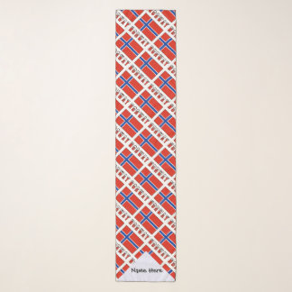 Norway Norwegian Flag Tiled Black Personalization  Scarf