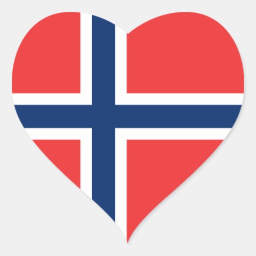 NorwayNorwegian Heart Flag Heart Sticker