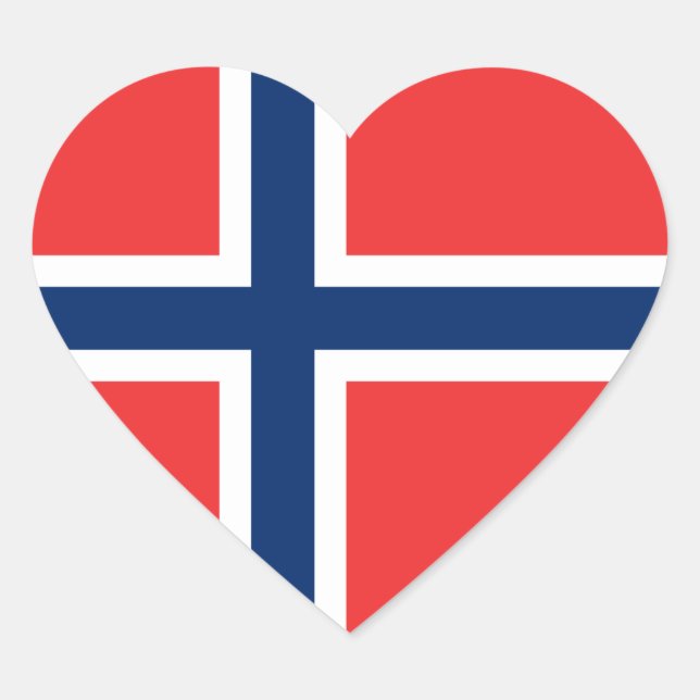 Norway/Norwegian Heart Flag Sticker (Front)