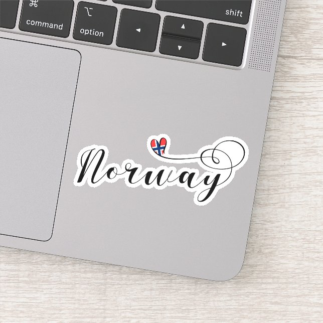 Norway Norwegian Heart Flag Sticker (Detail)