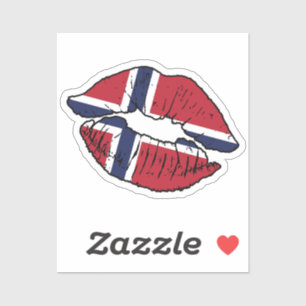 Norway Norwegian Lipstick Love Flag Sticker