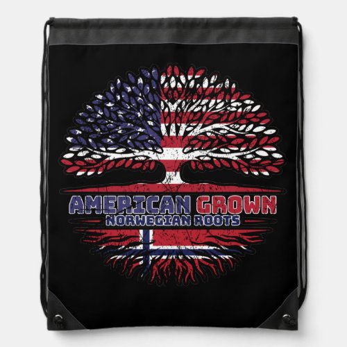Norway Norwegian US American USA United States Drawstring Bag