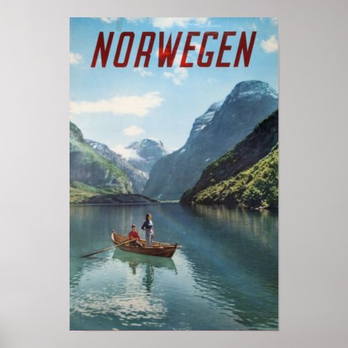 Norway Norwegian Vintage Travel Poster