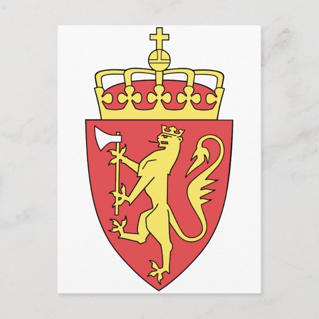 Norway Official Coat Of Arms Heraldry Symbol Postcard (Front)
