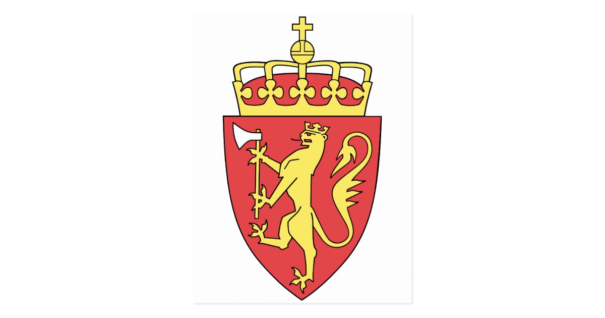 Norway Official Coat Of Arms Heraldry Symbol Postcard