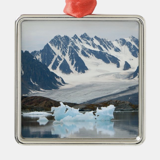 Norway, Receding Glacier and iceberg Metal Ornament (Front)