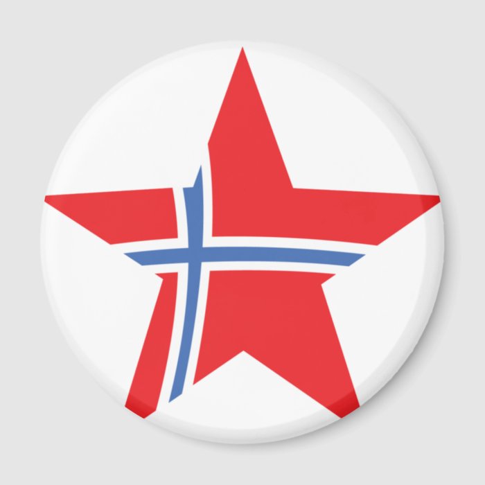 Norway Red Star   Flag Fridge Magnet