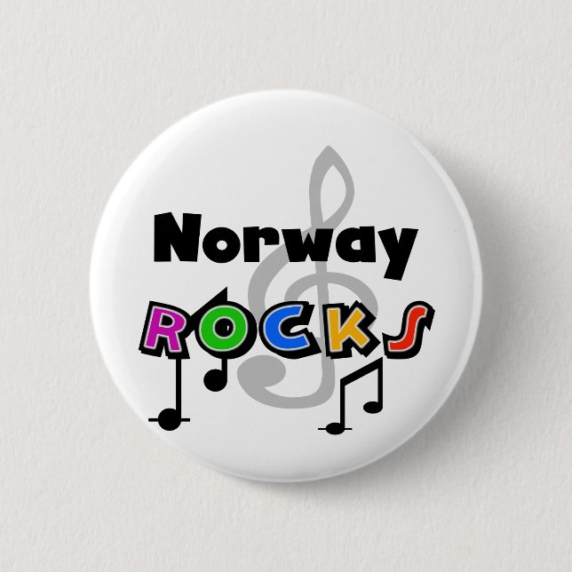Norway Rocks Pinback Button (Front)
