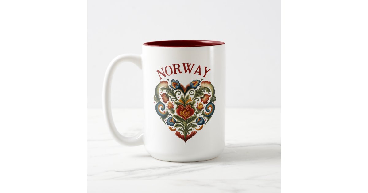 Rosemaling Ceramic Mugs - Scandinavian Gift Shop