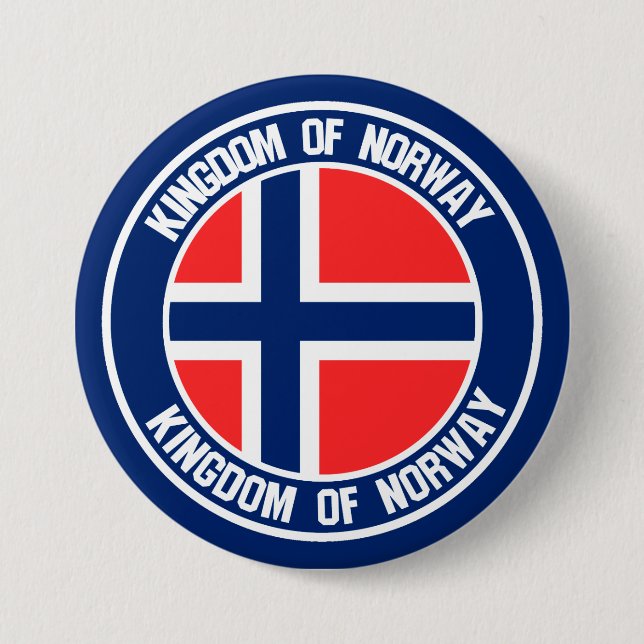 Norway Round Emblem Button (Front)