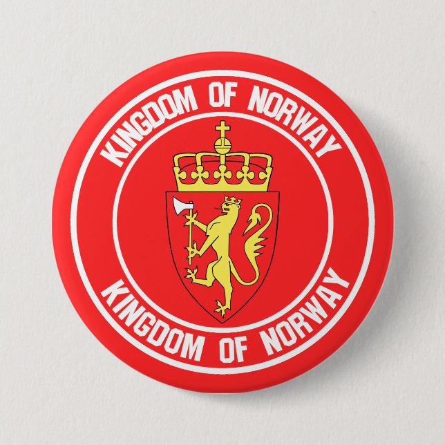 Norway Round Emblem Button (Front)