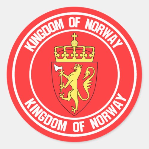 Norway Round Emblem Classic Round Sticker
