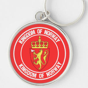 Norway Round Emblem Keychain