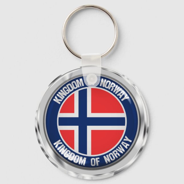 Norway Round Emblem Keychain (Front)