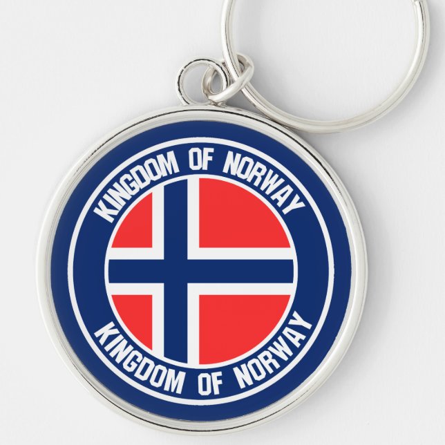 Norway Round Emblem Keychain (Front)