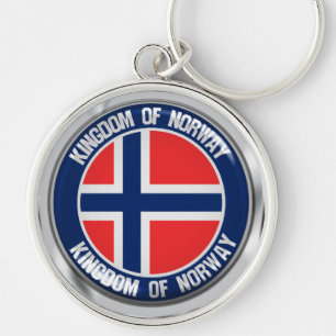 Norway Round Emblem Keychain