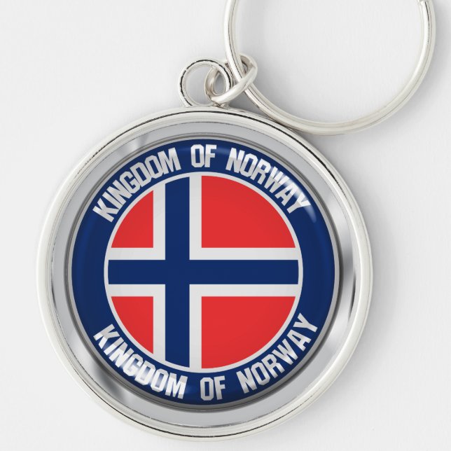 Norway Round Emblem Keychain (Front)