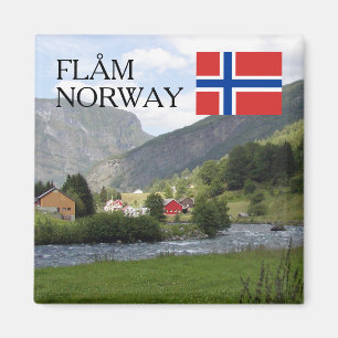 Norway Scandinavia mountains Flam travel souvenir Magnet