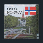 Norway Scandinavia Oslo Vigeland travel souvenir Magnet<br><div class="desc">Norway Scandinavia,  Oslo Vigeland park,  norwegian flag,   travel souvenir</div>