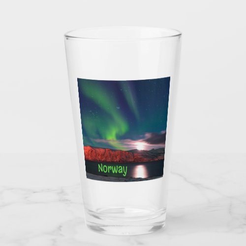 Norway Scandinavian Northern Lights Red Cliffs Glass