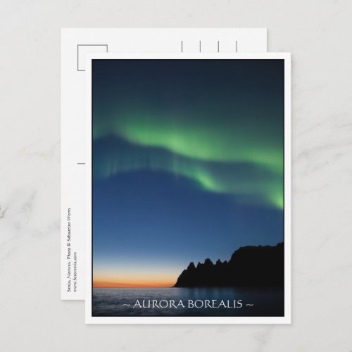 Norway Senja Northern Lights Postcard