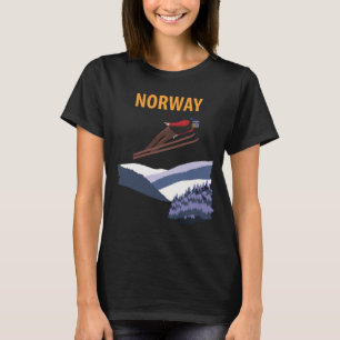 Norway Ski Jump Winter Retro Travel T-Shirt