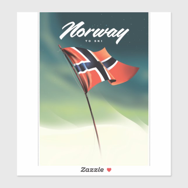 Norway Ski poster Sticker (Sheet)