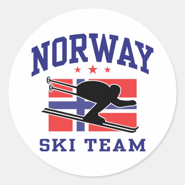 Norway Ski Team Classic Round Sticker (Front)