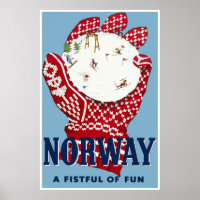 Norway, Ski Travel Poster