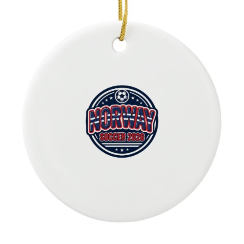 Norway Soccer 2026 Soccer Bold Country Typography  Ceramic Ornament
