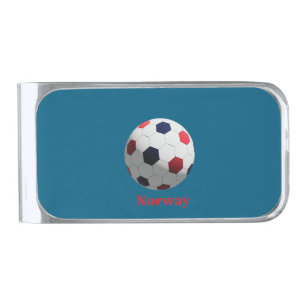 Norway soccer silver finish money clip