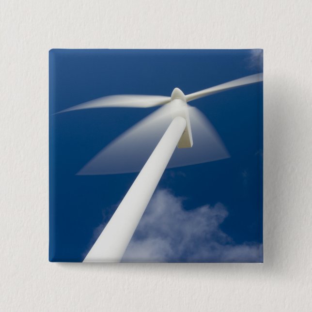 Norway, Sogn og Fjordane. Wind mill at KrÃ¥kenes. Pinback Button (Front)